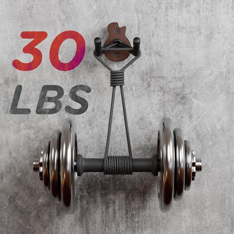 DIDA Guitar Wall Mount - U-Shape Guitar Wall Hangers, Guitar Accessories with 5 Guitar Picks, Guitar Wall Mount Hanger for Acoustic Guitar, Electric Guitar, Banjo, Bass, Mandolin (Style B-Walnut) - Image 5